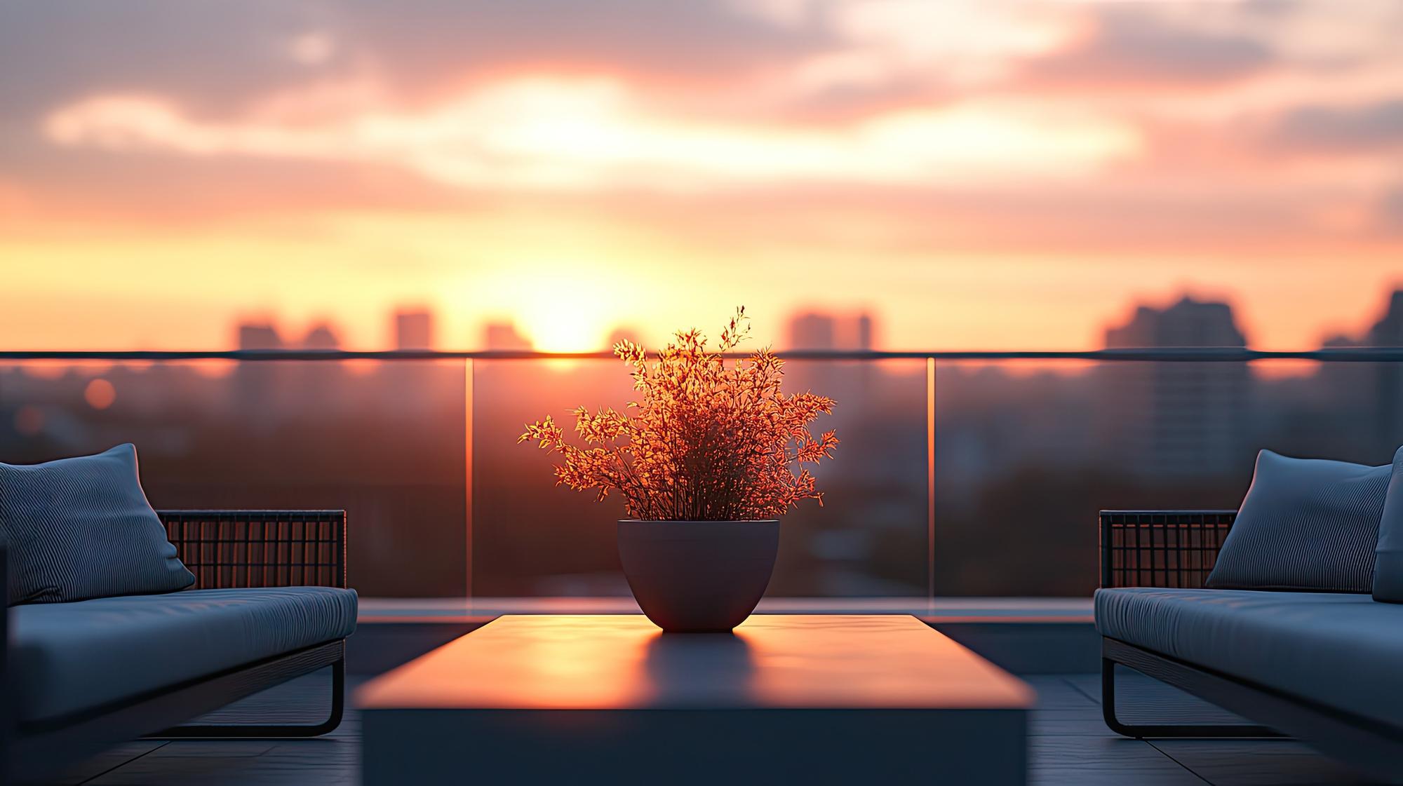 balcon cu vedere urbană